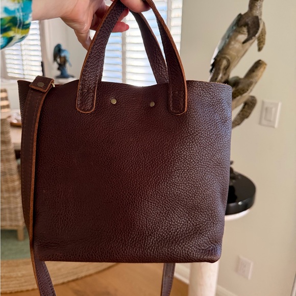 Portland Leather Mini Tote Bag with Crossbody Strap - Picture 2 of 8